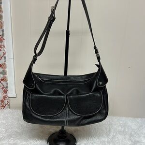 Max New York Black Leather Hobo Bag